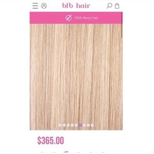 BFB 20” one piece no-show 100% Remy human hair extensions in light beige blonde.